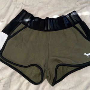 PINK army green shorts